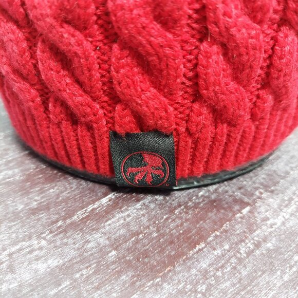Red Cable Knit Beanie Hat By Richardson - Picture 2 of 6